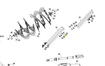 Schemat przedstawiający śrubę do odśnieżarki ST 327P Husqvarna. Zawiera elementy montażowe z numeracją oraz różne części maszyny, w tym śrubę o prostokątnym kształcie. Widok z góry, na białym tle.