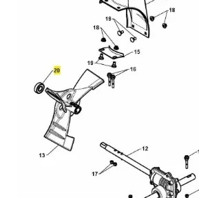 Łożysko kulkowe do odśnieżarki Husqvarna ST 330, okrągły kształt, metalowy materiał, widoczna etykieta z numerem, umieszczone w schemacie części. Komponent w ułożeniu poziomym, w tle techniczny rysunek z innymi elementami maszyny.
