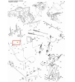 Długopis odśnieżarki ST 330 Husqvarna na białym tle, z logo na rękojeści, widoczny bok z detalami, przyciskami i stalową końcówką. Ergonomiczny, prosty design.