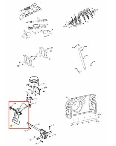 Wirnik do odśnieżarki ST 330 Husqvarna w kolorze metalicznym, z wyraźnymi detalami montażowymi. Ujęcie frontalne, zbliżenie na mocowanie. Element o kształcie aerodynamicznym, przeznaczony do efektywnego usuwania śniegu.