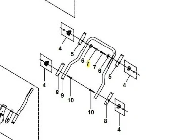 Rysunek techniczny przedstawiający śrubę wertykulatora S 138C Husqvarna. Produkt składa się z metalowych elementów z widocznymi oznaczeniami i numerami, ukazanych z góry oraz z boku. Obok elementów umieszczone mocowania i detale montażowe.