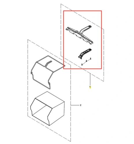 Uchwyt zestawu wertykulatora Model S 138i bez akumulatora i ładowarki Husqvarna. Zbliżenie na element uchwytu, z metalowym wykończeniem i ergonomicznym kształtem. Widoczne mocowania do montażu. Element widoczny na białym tle.