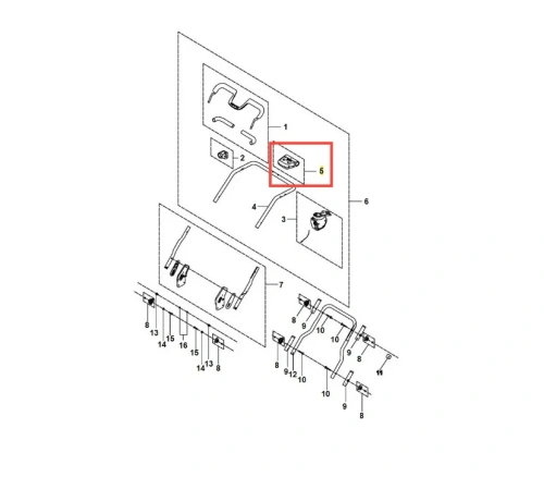 Zbliżenie na fragment panelu wertykulatora Model S 138i. Element w prostokątnej obudowie z widocznymi mocowaniami, oznaczeniami oraz wycięciami. Zdjęcie przedstawia szczegóły montażowe na białym tle.