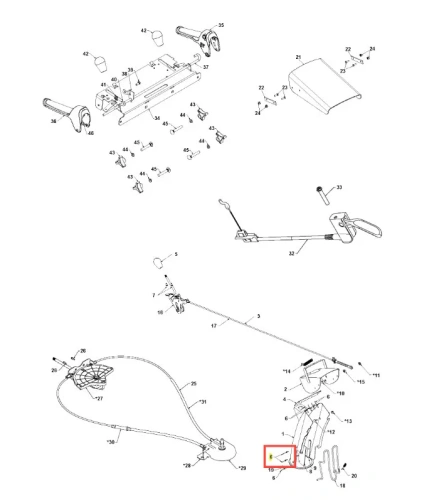 Nit odśnieżarki ST 327P Husqvarna, metalowy element w kolorze czarnym, z wyraźnie oznaczonymi otworami montażowymi. Ujęcie z boku, pokazujące szczegóły mocowania. Produkt przedstawiony na białym tle, co podkreśla jego kształt i funkcję.