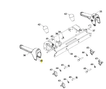 Przetyczka odśnieżarki ST 327P Husqvarna, metalowy element z uchwytami i mocowaniami, prostokątny kształt z oznaczeniami numerycznymi, gotowa do montażu na jasnym tle.