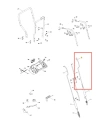 Drążek odśnieżarki ST 327P Husqvarna w kolorze metalicznym, wygięty z ergonomiczną rączką. Ujęcie frontalne, ukazujące konstrukcję i detale mocowania. Element widoczny na schemacie, z oznaczeniem numeru 2, w kontekście części zamiennej.
