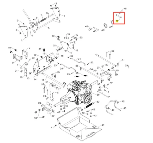 Nit odśnieżarki ST 327P Husqvarna, metalowy element w kolorze srebrnym, o cylindrycznym kształcie i gładkiej powierzchni. Widoczny z boku, wyróżniający się wśród innych części, możliwy do zastosowania w różnych konfiguracjach urządzenia.