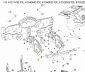 Metalowa srebrna nakrętka do odśnieżarki Husqvarna ST 327, okrągła, z czytelnymi numerami części, stosowana w mocowaniach urządzenia.