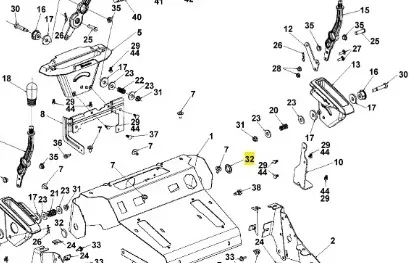 Korek odśnieżarki ST 430 Husqvarna w widoku z góry, prezentujący szczegóły kształtu i oznaczenia. Elementy metalowe w neutralnym kolorze, sokole o precyzyjnych krawędziach. Widoczne numery części oraz oznaczenia, w kontekście montażu.