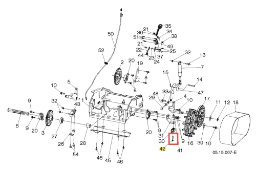 Śruba do odśnieżarki ST 427T Husqvarna, metalowa, o prostokątnym kształcie z gwintem, umieszczona w lekkim zbliżeniu. Widoczny detal mocowania, z czytelnym numerem części. Tło neutralne, co podkreśla detale produktu.