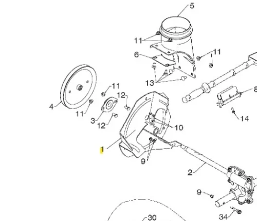 Widok wirnika odśnieżarki ST 276EP Husqvarna na jasnym tle, z osłoną i mocowaniami. Widoczne numery części ułatwiają identyfikację. Produkt nowy, gotowy do montażu.