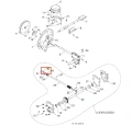 Metalowa tuleja odśnieżarki ST 276EP Husqvarna w kształcie walca z otworami montażowymi, na białym tle, oznaczona numerem 30. Widoczne inne części w schemacie eksplodowanym dla łatwej identyfikacji.