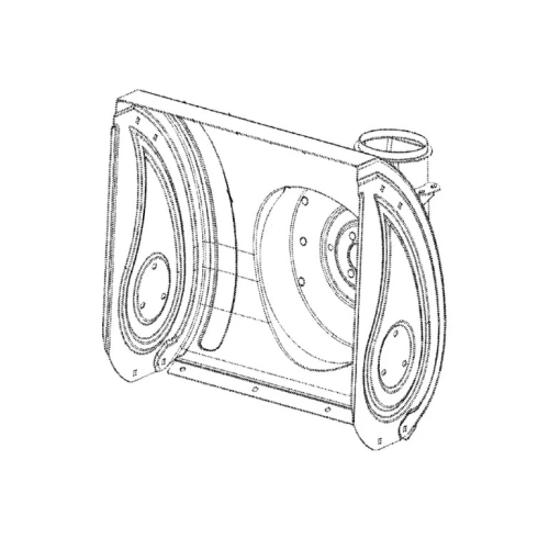 Zestaw serwisowy odśnieżarki ST 124 Husqvarna składa się z elementów w kolorze szarym z czarnymi akcentami. Widok z boku, eksponujący kształt oraz mocowania. Zestaw obejmuje osprzęt do konserwacji i naprawy, umieszczony na jednolitym tle.