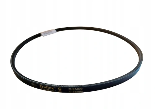 Zestaw serwisowy odśnieżarki ST 124 Husqvarna składa się z czarnej, okrągłej paski napędowej z widocznym napisem Truflex G 3LXA809. Posiada gładką, matową fakturę. Produkt ułożony na jednolitym tle, w pozycji poziomej.