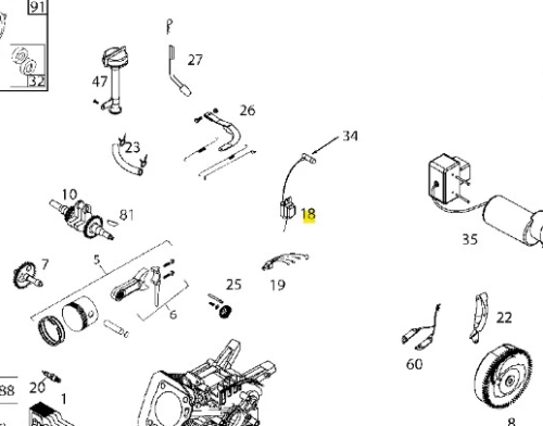 Cewka odśnieżarki ST 131 Husqvarna – szara metalowa rurka z mocowaniem i złączem elektrycznym, na czystym tle. Detal ułatwia montaż i podkreśla funkcję elementu.