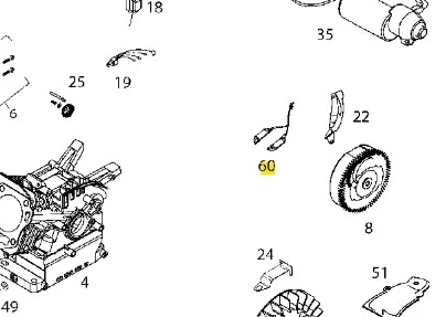 Cewka odśnieżarki Husqvarna ST 131, okrągła, metaliczna, z widocznym logo, zamontowana na silniku. Detale złącza i mocowania w pozycji leżącej.