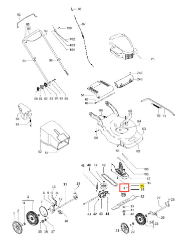Metalowy, szary klin LC 146S do kosiarek Husqvarna, prostokątny, widoczny z góry z detalami mocowania, idealny do modelu LC 146S.