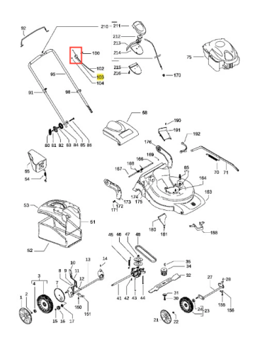 Wspornik kosiarki LC 351V Husqvarna, metalowy, z wytrzymałym mocowaniem. Ujęcie z boku, pokazujące jego kształt oraz detale. W tle uproszczona schematyczna instrukcja montażu. Widoczne elementy mocujące oraz oznaczenia funkcjonalne.
