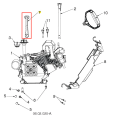Metalowa dźwignia odśnieżarki ST 131 Husqvarna, srebrna, prostokątna z wyprofilowaną rączką. Ujęcie boczne pokazuje detal mocowania z otworem. Produkt pionowo na jasnym tle.