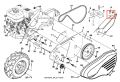 Klip kultywatora TR 430 Husqvarna w widoku frontalnym, z detalem widocznym na mocowaniu. Produkt metalowy, w kolorze srebrnym, z charakterystycznym, prostokątnym kształtem. Widoczny element montażowy z gwintem i wyraźnie teksturowana powierzchnia.