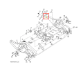Wał kultywatora TR 430 Husqvarna z góry, pokazujący metalowe elementy mechanizmu, kółka i mocowania w kolorze szarym. Zaznaczono fragment nr 16 na rysunku technicznym, podkreślający jego funkcję.