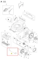 Oś kosiarki LC 151S Husqvarna, metalowa, w kolorze szarym, z widocznym mocowaniem z jednej strony. Element o prostym kształcie, z otworami montażowymi. Widok z przodu, umiejscowiony na białym tle, bez dodatkowych akcesoriów.