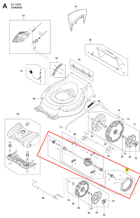 Koło zębate kosiarki LC 151S Husqvarna, metalowe, o okrągłym kształcie, w kolorze srebrnym. Widok w zbliżeniu, z detalami zębatek. Produkt leży na białym tle, eksponując precyzyjne wzory zębów oraz otwory mocujące.