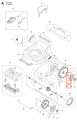 Sworzeń zabezpieczający do wertykulatora S 138i, metalowy, cylindryczny element z wyraźną końcówką, widoczny na ilustracji montażowej na białym tle.