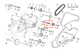 Wał kultywatora TR 530 Husqvarna, metalowy, prostokątny element z wyraźnymi otworami mocującymi. Widok z boku z detalem gwintu i końcówkami. Tło białe, ukazuje produkt w kontekście części urządzenia. Długość wału to około 20 cm.