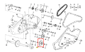 Metalowe koło zębate kultywatora TR 530 Husqvarna, widok z boku, pokazujące zęby i detale mechaniczne. Leży na neutralnym tle, bez napisów i logo, element narzędzia ogrodowego.