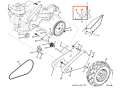 Dźwignia kultywatora TR 530 Husqvarna w kolorze szarym, wykonana z metalu, o ergonomicznym kształcie. Ujęcie z boku, przedstawiające dźwignię w pozycji otwartej. Na końcu widoczne oznaczenia oraz zachowane detale mocowania. Tło jasne, proste.