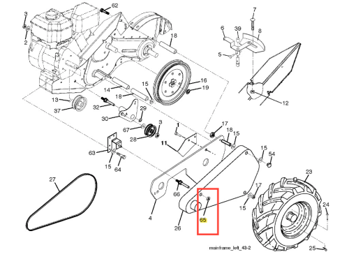 Nakrętka kultywatora TR 530 Husqvarna w kolorze srebrnym, z metalową powierzchnią i gładką fakturą. Widoczna z boku, w położeniu poziomym, umożliwiająca oglądanie gwintu. W tle prosty, jasny kolor, co podkreśla produkt.