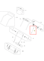 Drut kosiarki Husqvarna Model LC 137i, zaznaczony na schemacie, ma cylindryczny kształt, metalową powierzchnię i jest umieszczony w centralnej części diagramu. Widoczny w kontekście montażowym, obok pozostałych elementów konstrukcyjnych.