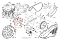 Przeciwwaga lewa do kultywatora TR 430 Husqvarna, prostokątna, metalowa, w kolorze szarym, z widocznymi mocowaniami. Element leżący na płaskiej powierzchni, w kontekście montażu z innymi częściami kultywatora. Wymiary nieokreślone.