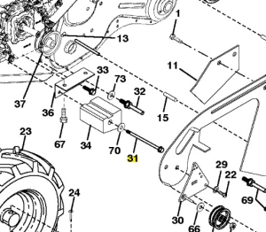 Śruba sześciokątna z kołnierzem kultywatora TR 430 Husqvarna