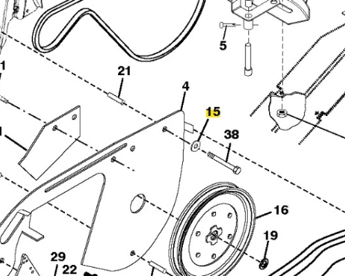 Tulejka dystansowa kultywatora TR 430 Husqvarna w kolorze czarnym, metalowa, o kwadratowym kształcie, z widocznymi montażowymi otworami. Produkt przedstawiony w ujęciu z góry, leżący na białym tle, z wyraźnie zarysowanymi detalami mocowania.