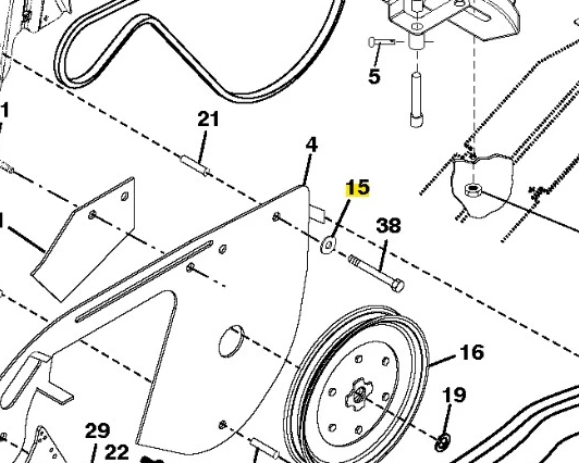 Tulejka dystansowa kultywatora TR 430 Husqvarna w kolorze czarnym, metalowa, o kwadratowym kształcie, z widocznymi montażowymi otworami. Produkt przedstawiony w ujęciu z góry, leżący na białym tle, z wyraźnie zarysowanymi detalami mocowania.