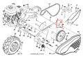 Tulejka dystansowa kultywatora TR 430 Husqvarna, w kolorze metalicznym, zamontowana na stelażu maszyny, z wyraźnym oznaczeniem numeru 15. Widok z boku, ukazujący mocowanie w ramach kultywatora, w kontekście części mechanicznych.