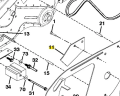 Metalowa osłona kultywatora TR 430 Husqvarna, szara, z bocznym mocowaniem i wycięciami. Widoczne elementy montażowe oraz żółty numer części 11 na białym tle, ujęcie z boku.