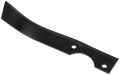 Nóż do kultywatora TF 435P Husqvarna, czarny metalowy, z zaokrąglonym brzegiem i dwoma otworami montażowymi, profil boczny. Służy do pielęgnacji gleby w ogrodzie.