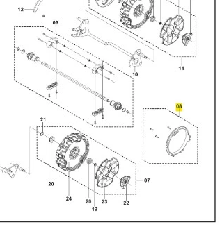 Uszczelka kosiarki LC 151 Husqvarna, okrągła, gumowa, z fragmentem schematu pokazującym elementy montażowe i miejsce uszczelnienia w urządzeniu.