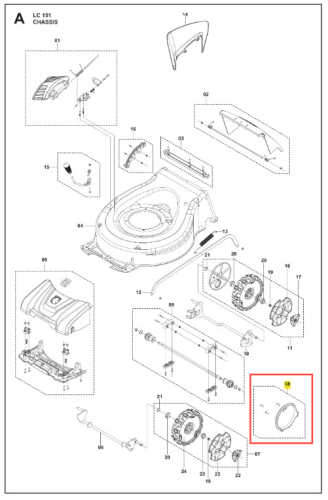 Uszczelka kosiarki LC 151 Husqvarna, czarna, okrągła. Frontalne ujęcie na białym tle, bez dodatkowych elementów. Do wymiany, zapewnia prawidłowe działanie sprzętu.