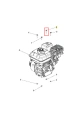 Śruba kultywatora TR 348 Husqvarna, metalowa, prosta, o cylindrycznym kształcie. Widoczna w zbliżeniu na schemacie silnika kultywatora, w otoczeniu innych elementów mechanicznych. Widoczne oznaczenia numerów części dla identyfikacji.