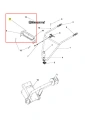 Nit kultywatora TR 348 Husqvarna, metalowy, prostokątny, z logo Husqvarna na górze. Mocowanie z boku, otoczone innymi częściami na jasnym tle, ułatwiającym identyfikację.