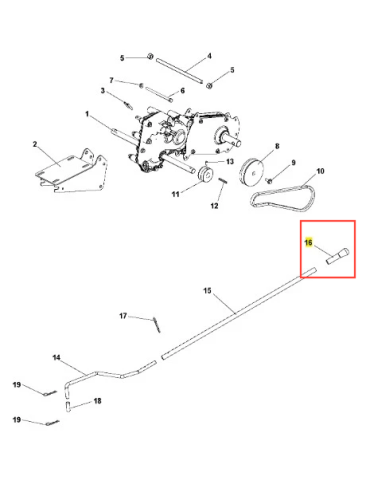 Metalowy uchwyt kultywatora TR 348 Husqvarna, prostokątny z wyprofilowaną końcówką, widoczny z boku z numerami części, na białym tle dla łatwej identyfikacji.
