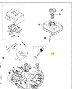 Korek wlewu paliwa kultywatora TF 120 Husqvarna