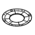 Pokrywa kosiarki LC 551iV Husqvarna w kolorze czarnym, okrągła z centralnym otworem. Widoczna struktura z rowkami na brzegach i mocowaniami. Produkt leży płasko na białym tle, z wyraźnymi detalami konstrukcyjnymi.