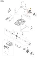 Koło kosiarki LB 251S Husqvarna w kolorze czarnym, okrągłe, z bieżnikiem. Widoczne otwory na mocowanie. Produkt przedstawiony w perspektywie frontalnej, na jednolitym tle, umożliwiający obserwację detali konstrukcyjnych.