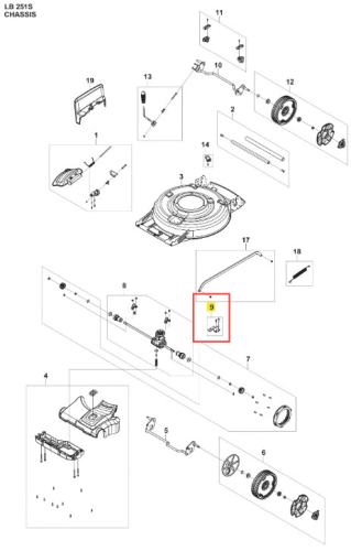 Zestaw płytek do kosiarki LB 251S Husqvarna, składający się z metalowych elementów o zaokrąglonych krawędziach, umieszczonych na białym tle. Widok z przodu, z wyraźnym detalem mocowania. Elementy w układzie rozmontowanym, gotowe do montażu.
