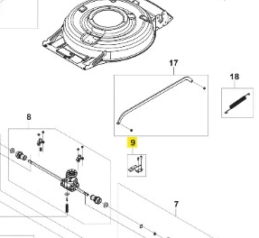 Zestaw płytek kosiarki Husqvarna LB 251S, metalowe części nożowe i montażowe w szarym kolorze, widok z góry na białym tle podkreślającym kształty i mocowania.